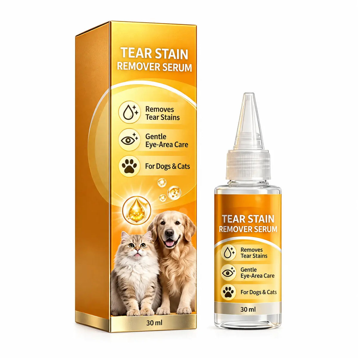 🔥LAST DAY SALE! 50% OFF!🔥Pet Tear Stain Remover – Gentle Cleansing Serum for Dogs & Cats