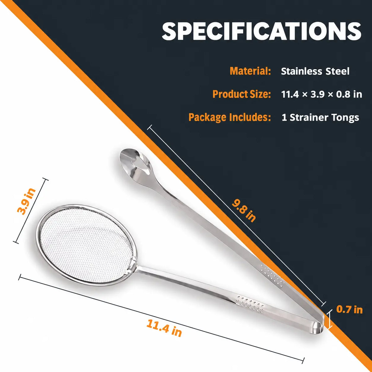 🔥BUY 1 GET 1 FREE · ONLY $9.99 EACH🔥2-in-1 Stainless Steel Strainer Tongs – Grip, Lift & Drain with Ease