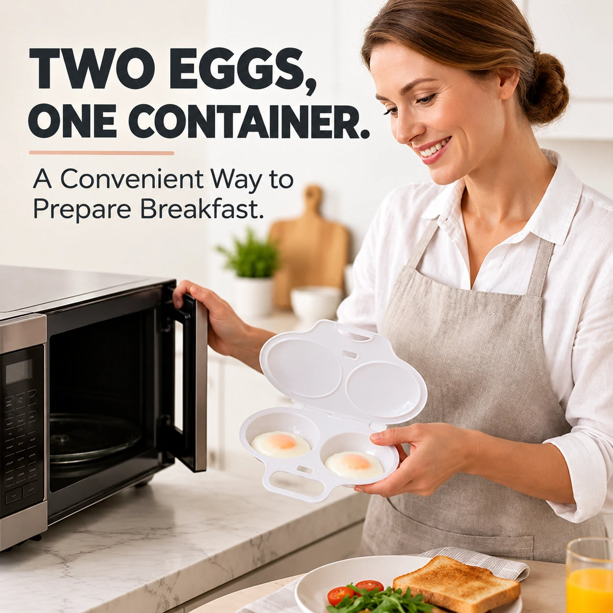 🔥LAST DAY 59% OFF🔥Microwave Egg Cooker – Two Eggs, Less Mess, Easier Mornings