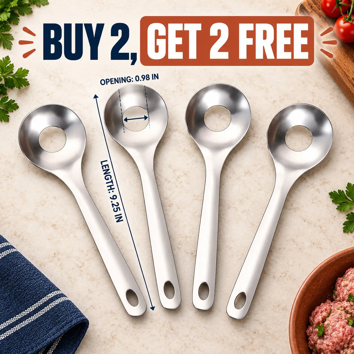 π₯ LIMITED-TIME OFFER! BUY 1 GET 1 FREE EACH $7.99!π₯π₯ Make Perfect Meatballs in Seconds β No Mess, No Sticky Hands!