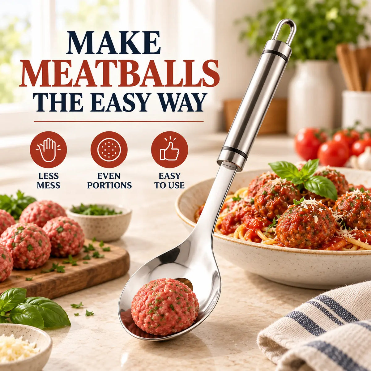 🔥 LIMITED-TIME OFFER! BUY 1 GET 1 FREE EACH $7.99!🔥🔥 Make Perfect Meatballs in Seconds – No Mess, No Sticky Hands!