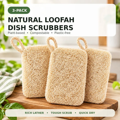 🔥LAST DAY SALE! 50% OFF!🔥Natural Cleaning Sponge – 100% Organic Luffa Dish Scrubber 🌿