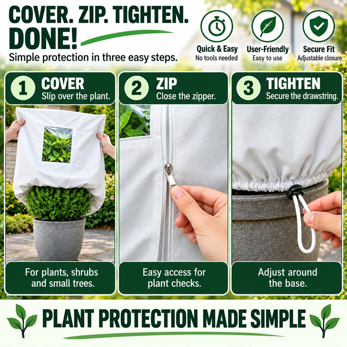 🔥LAST DAY SALE! 35% OFF!🔥Reusable Plant Frost Cover — Breathable Winter Protection with Easy-View Window