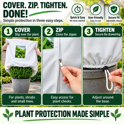 🔥LAST DAY SALE! 35% OFF!🔥Reusable Plant Frost Cover — Breathable Winter Protection with Easy-View Window