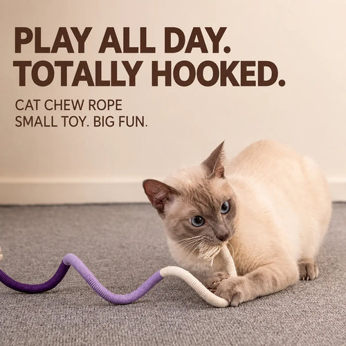 🔥LAST DAY SALE! 50% OFF!🔥Organic Cotton Cat Chew Ropes—Redirect Chewing, Beat Boredom & Encourage Active Play