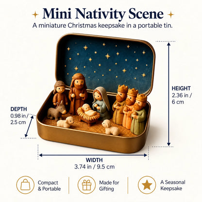🎄Last Day 50% OFF✝️ Mini Nativity Scene Keepsake Tin — Pocket-Sized Christmas Holy Family Set