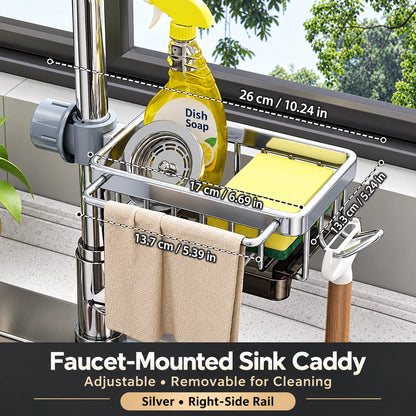 🔥50% OFF🔥No-Drill Faucet Organizer — Clear Counters, Everything Within Reach