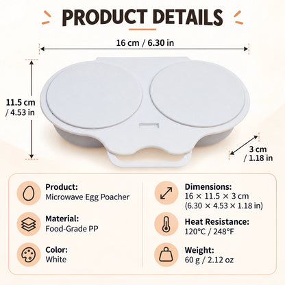 🔥LAST DAY 59% OFF🔥Microwave Egg Cooker – Two Eggs, Less Mess, Easier Mornings
