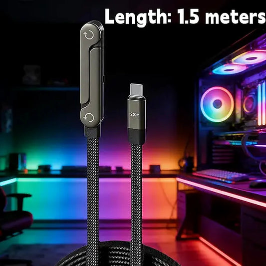 🔥LAST DAY SALE! 50% OFF!🔥Charge & Watch Hands-Free — Fast Charging Cable with Foldable Phone Stand