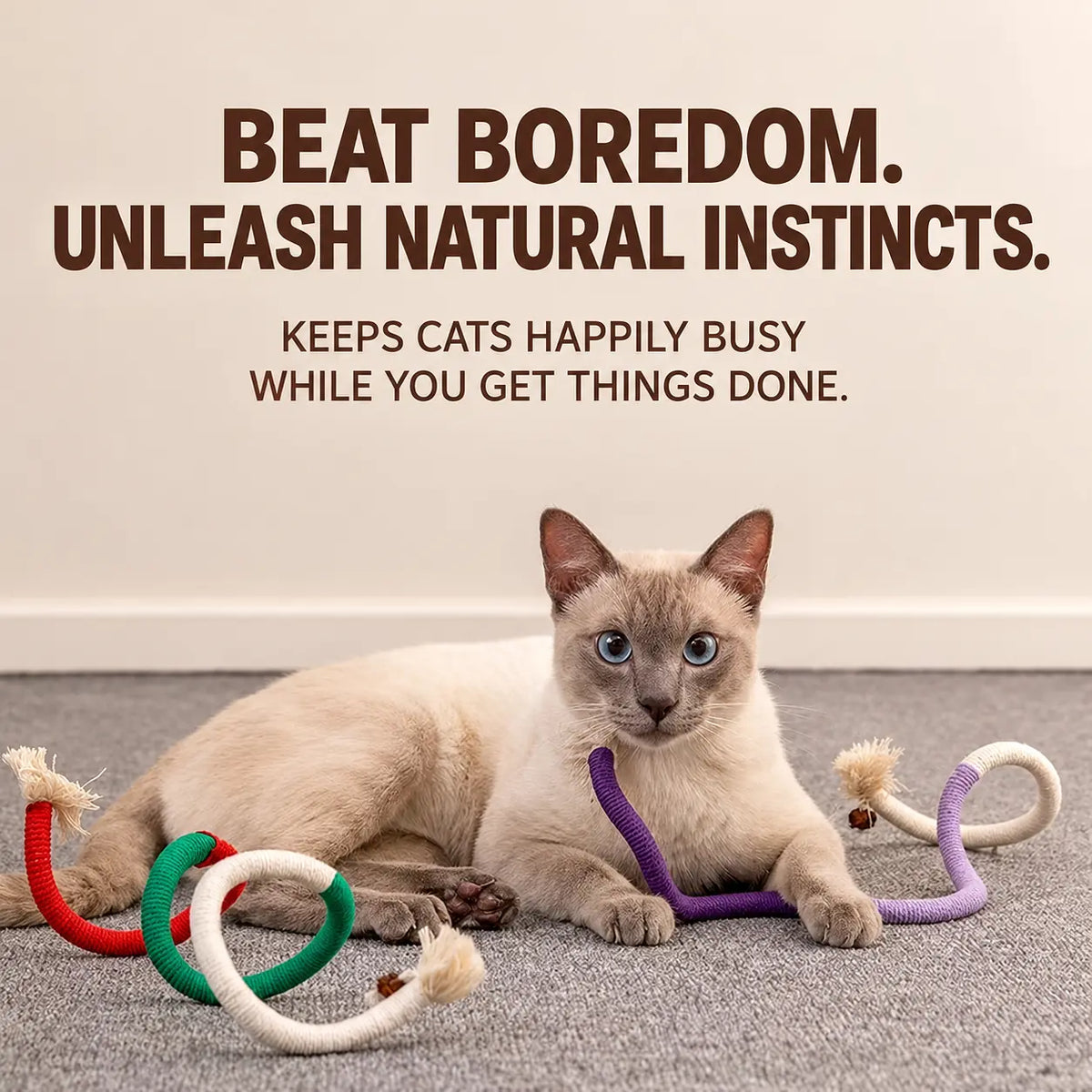 🔥LAST DAY SALE! 50% OFF!🔥Organic Cotton Cat Chew Ropes—Redirect Chewing, Beat Boredom & Encourage Active Play