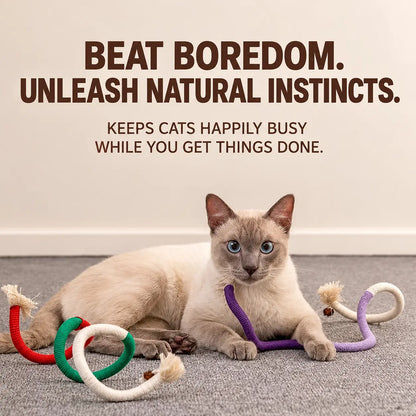 🔥LAST DAY SALE! 50% OFF!🔥Organic Cotton Cat Chew Ropes—Redirect Chewing, Beat Boredom & Encourage Active Play