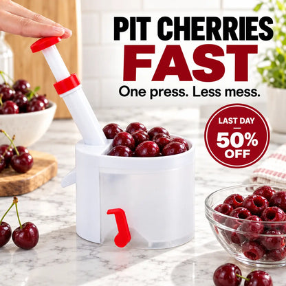 🔥LAST DAY SALE! 50% OFF!🔥One-Press Cherry Pitter – Fast, Clean & Mess-Free