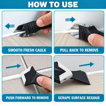 🔥LIMITED-TIME OFFER! BUY 1 GET 1 FREE EACH $8.49!🔥3-in-1 Caulking Tool Kit—Remove, Scrape & Smooth Like a Pro