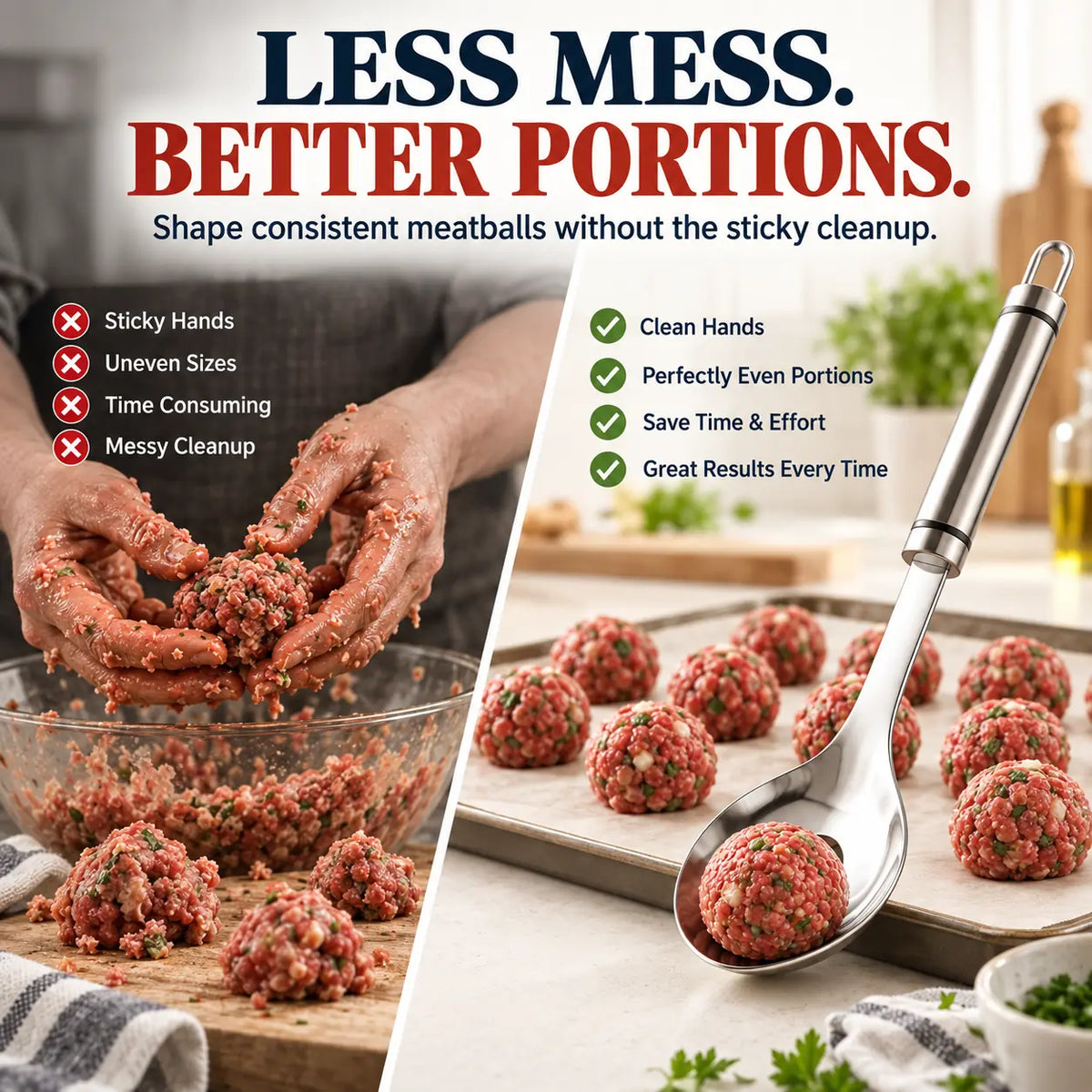 🔥 LIMITED-TIME OFFER! BUY 1 GET 1 FREE EACH $7.99!🔥🔥 Make Perfect Meatballs in Seconds – No Mess, No Sticky Hands!