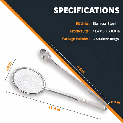 🔥BUY 1 GET 1 FREE · ONLY $9.99 EACH🔥2-in-1 Stainless Steel Strainer Tongs – Grip, Lift & Drain with Ease