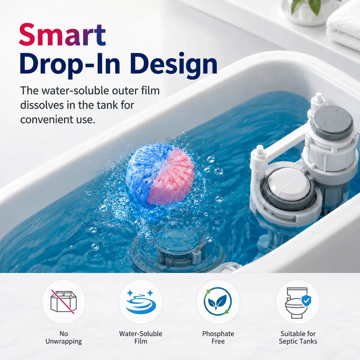 🔥LAST DAY SALE! 50% OFF!🔥Dual-Color Automatic Toilet Cleaner Tablets – Freshness With Every Flush