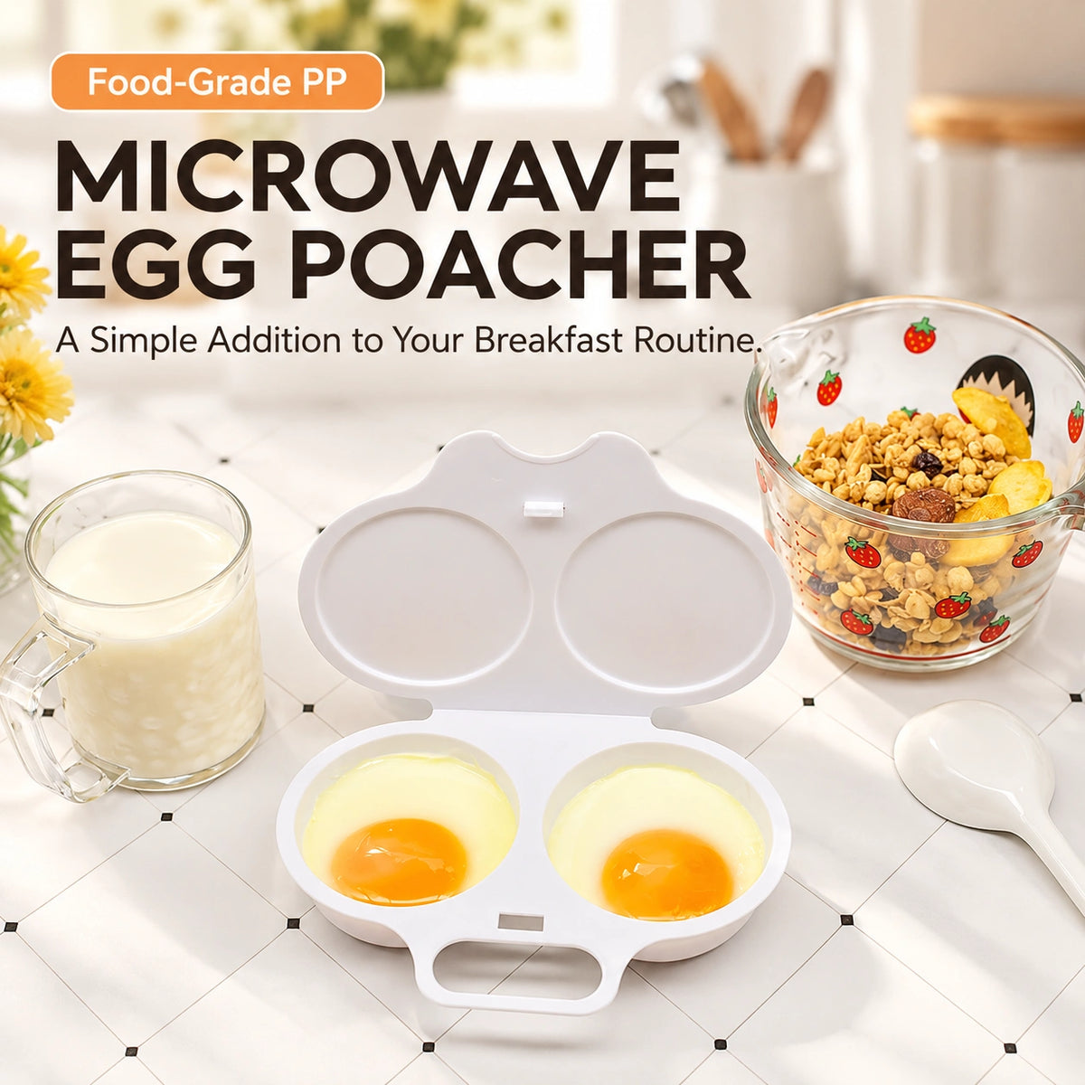🔥LAST DAY 59% OFF🔥Microwave Egg Cooker – Two Eggs, Less Mess, Easier Mornings