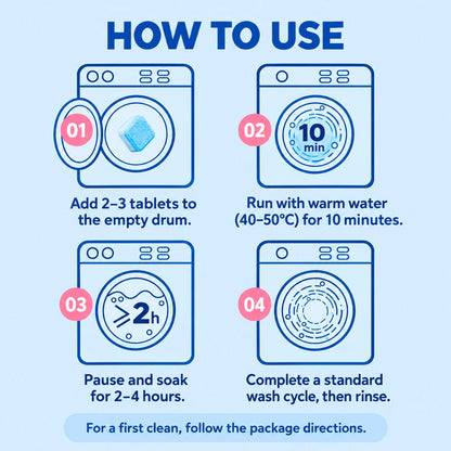 🔥LAST DAY SALE! 50% OFF!🔥Washing Machine Cleaner Tablets – Help Lift Buildup & Freshen Your Washer