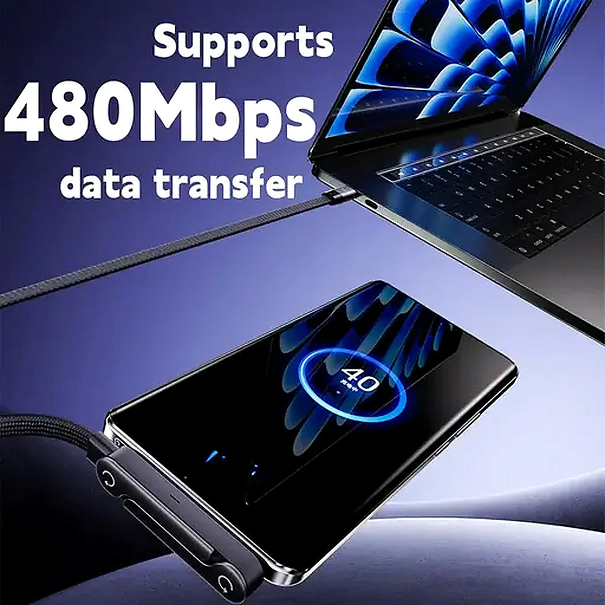 🔥LAST DAY SALE! 50% OFF!🔥Charge & Watch Hands-Free — Fast Charging Cable with Foldable Phone Stand