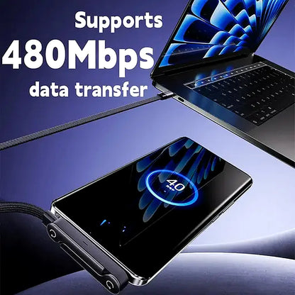 🔥LAST DAY SALE! 50% OFF!🔥Charge & Watch Hands-Free — Fast Charging Cable with Foldable Phone Stand