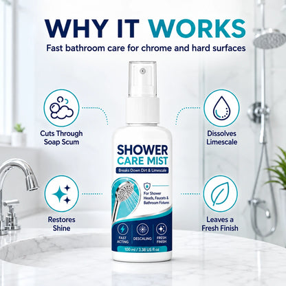 🚿 50% OFF! 🧴Shower Limescale Remover Spray | Removes Hard Water Stains & Buildup✨