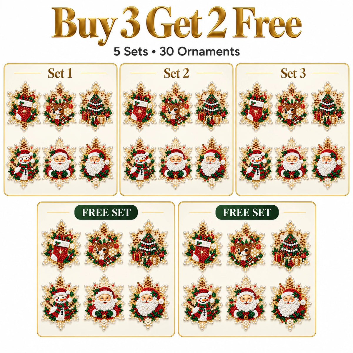 🔥LAST DAY SALE! 50% OFF!🔥DIY Diamond Ornament Set | Festive Craft Fun🎄