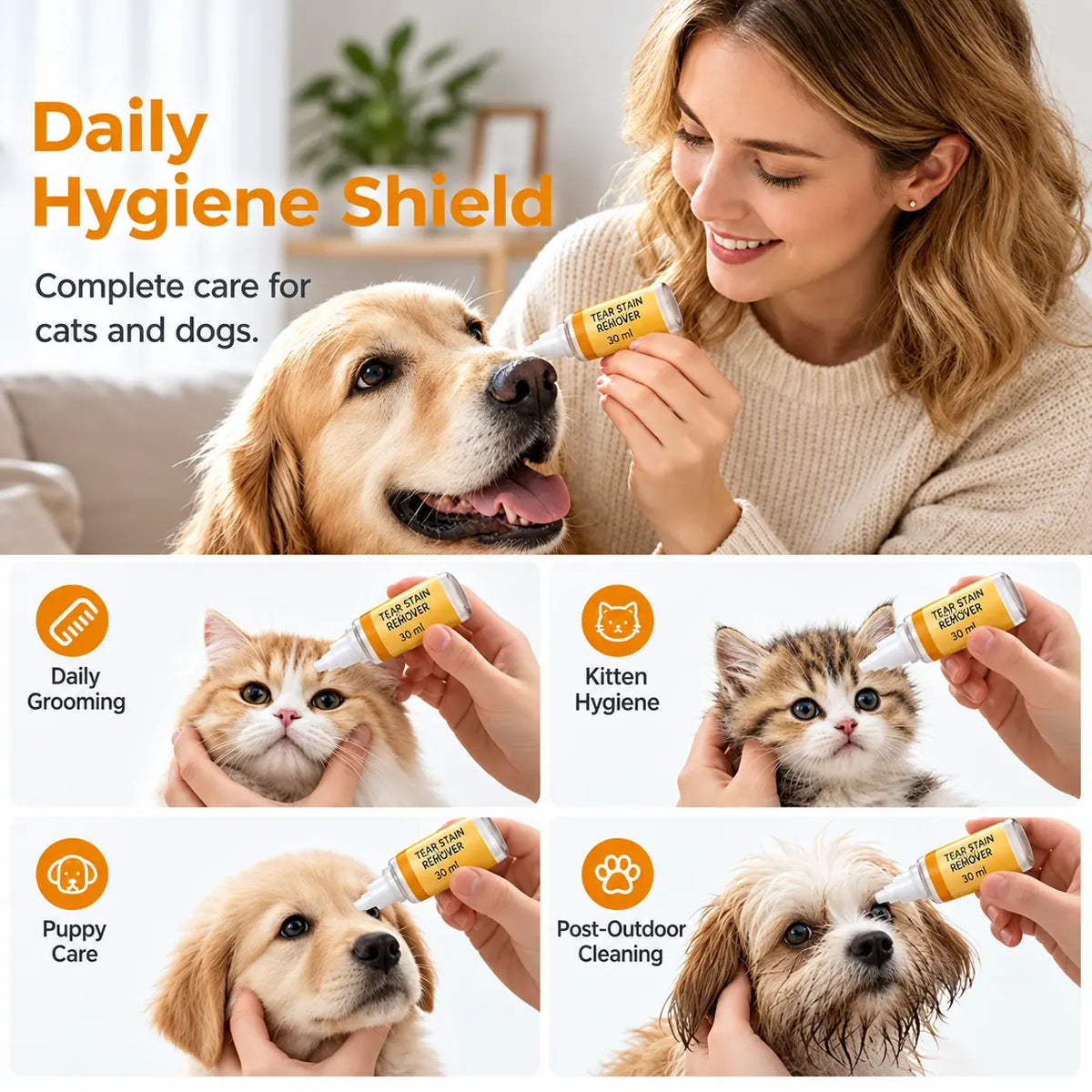 🔥LAST DAY SALE! 50% OFF!🔥Pet Tear Stain Remover – Gentle Cleansing Serum for Dogs & Cats