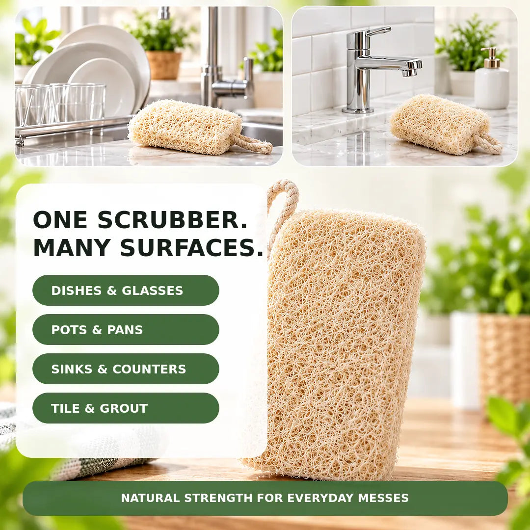 🔥LAST DAY SALE! 50% OFF!🔥Natural Cleaning Sponge – 100% Organic Luffa Dish Scrubber 🌿