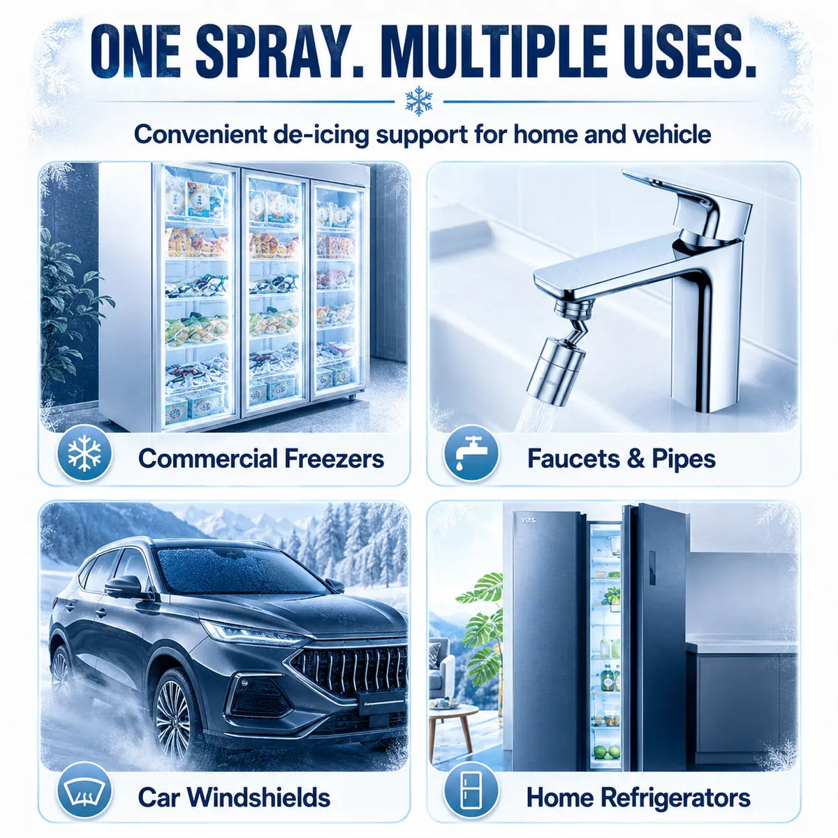🔥LAST DAY SALE! 50% OFF!🔥Fast-Acting Refrigerator & Freezer De-Icing Spray – Effortless Frost Removal