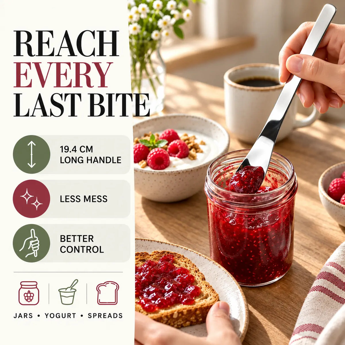 🔥LAST DAY SALE! 53% OFF!🔥Stainless Steel Ice Cream & Dessert Spoon