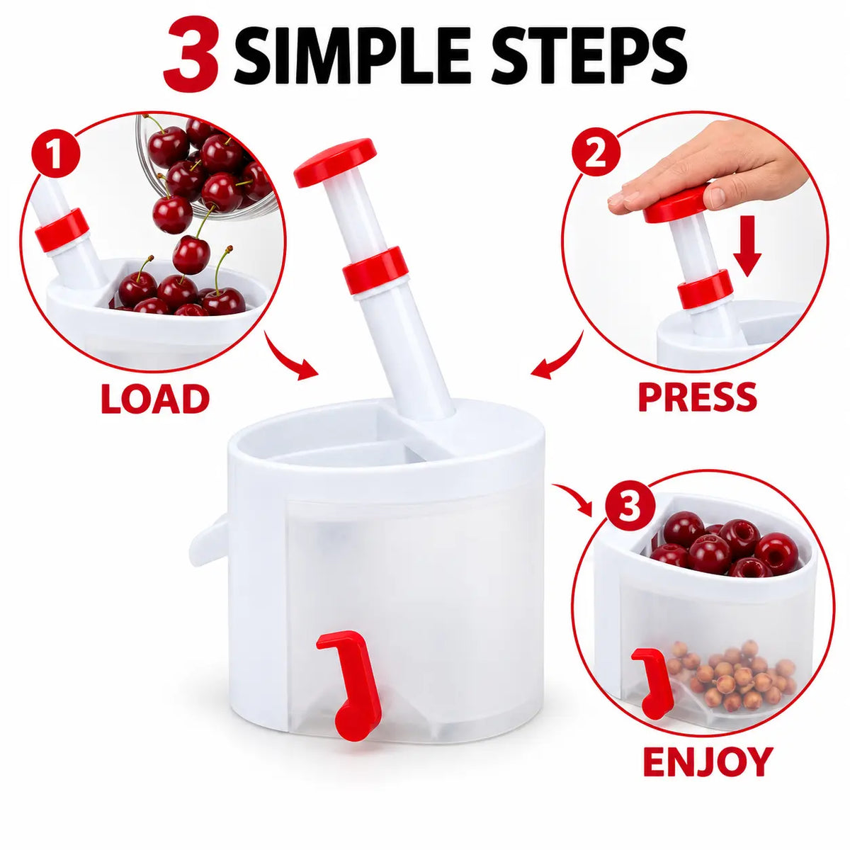 🔥LAST DAY SALE! 50% OFF!🔥One-Press Cherry Pitter – Fast, Clean & Mess-Free
