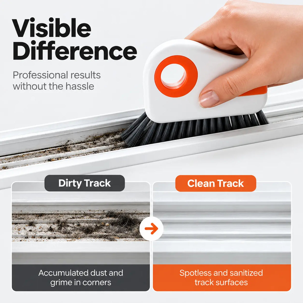 🔥LIMITED-TIME OFFER! BUY 1 GET 1 FREE EACH $9.99!🔥🧹 2-in-1 Window Groove Cleaning Brush with Built-in Scraper