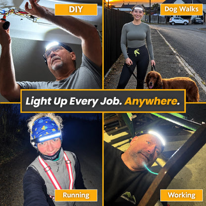 🔥Last Day Sale! 50% Off!🔥230° Wide-Beam Rechargeable Headlamp — Hands-Free Motion Sensor Control