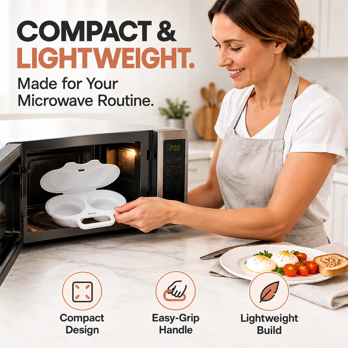 🔥LAST DAY 59% OFF🔥Microwave Egg Cooker – Two Eggs, Less Mess, Easier Mornings