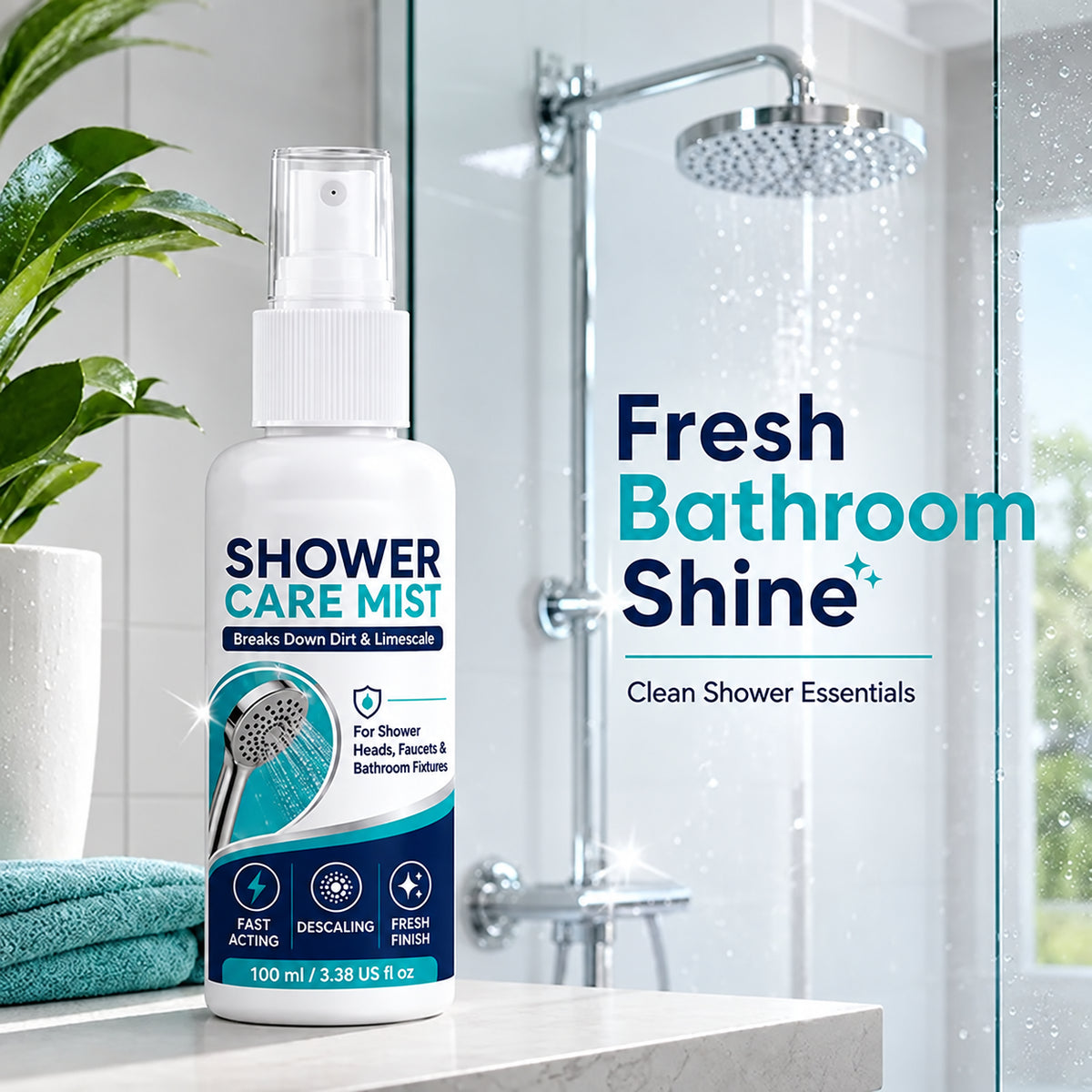 🚿 50% OFF! 🧴Shower Limescale Remover Spray | Removes Hard Water Stains & Buildup✨