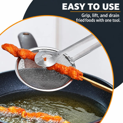 🔥BUY 1 GET 1 FREE · ONLY $9.99 EACH🔥2-in-1 Stainless Steel Strainer Tongs – Grip, Lift & Drain with Ease