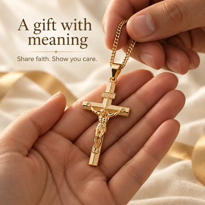 🔥🔥LAST DAY SALE! 60% OFF!🔥🔥Faith Close to Your Heart — Gold-Tone Stainless Steel Cross Necklace