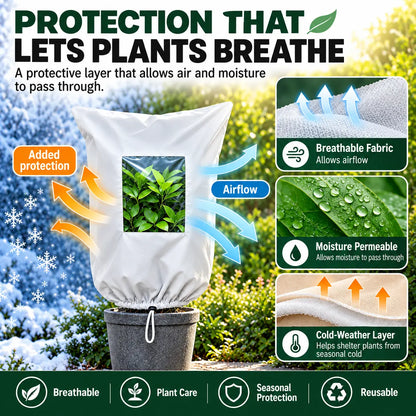 🔥LAST DAY SALE! 35% OFF!🔥Reusable Plant Frost Cover — Breathable Winter Protection with Easy-View Window