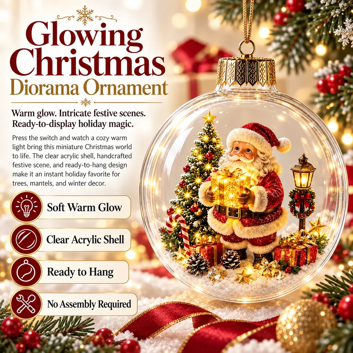 🎅 Take the magic of Christmas home with this glowing miniature three-dimensional model!🎄✨