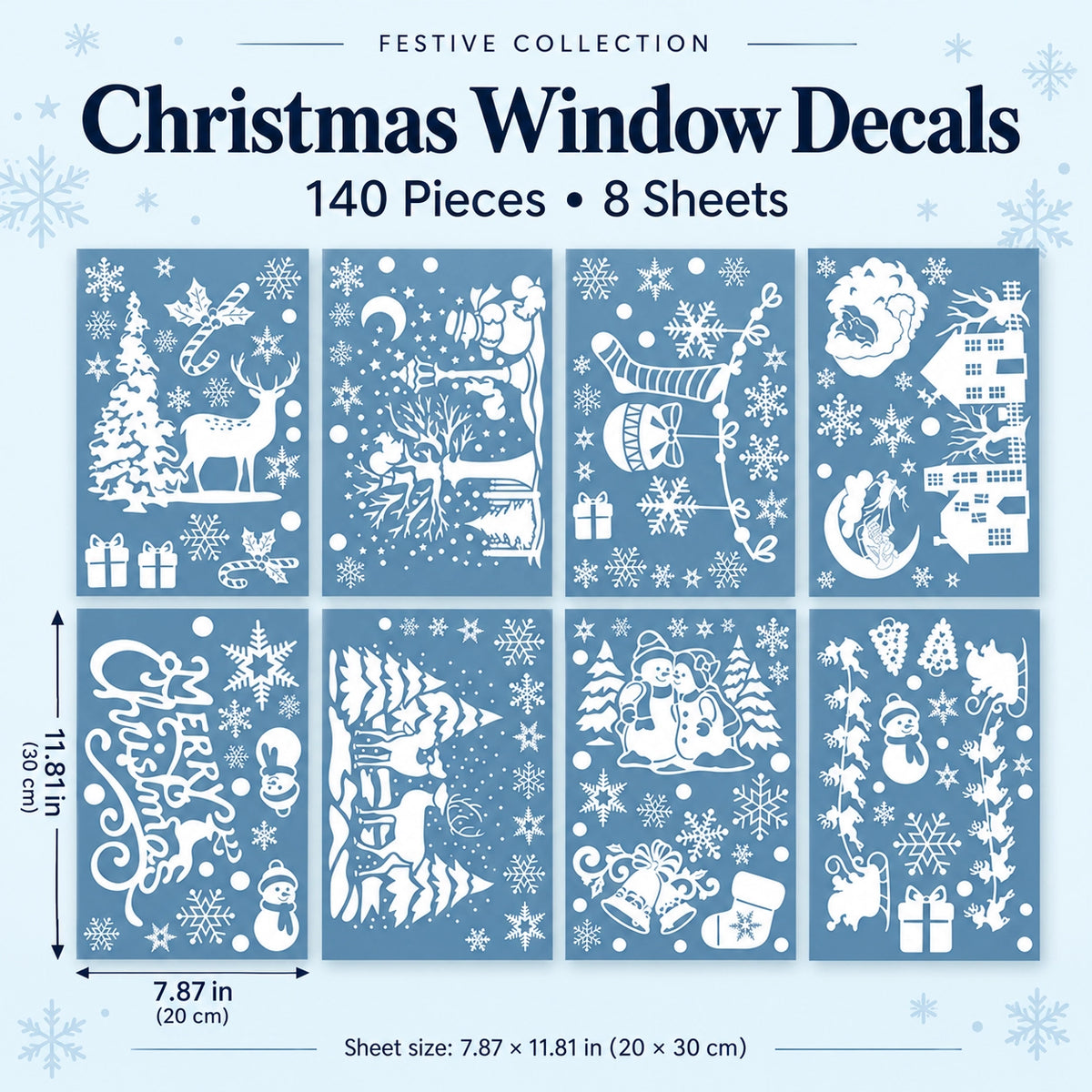 ⏳Last Day Sale! 50% Off!🎁🎄 Christmas Village Window Sticker Set