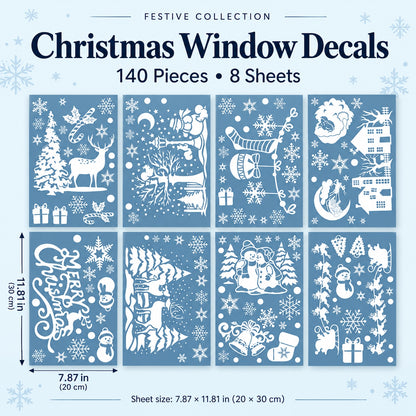 ⏳Last Day Sale! 50% Off!🎁🎄 Christmas Village Window Sticker Set