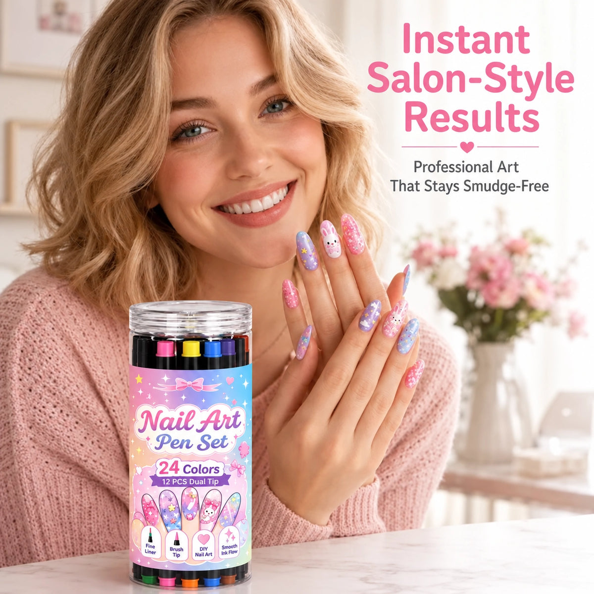 💕LAST DAY-50% OFF🌈24 Colors Dual Ended Nail Art Pens Set