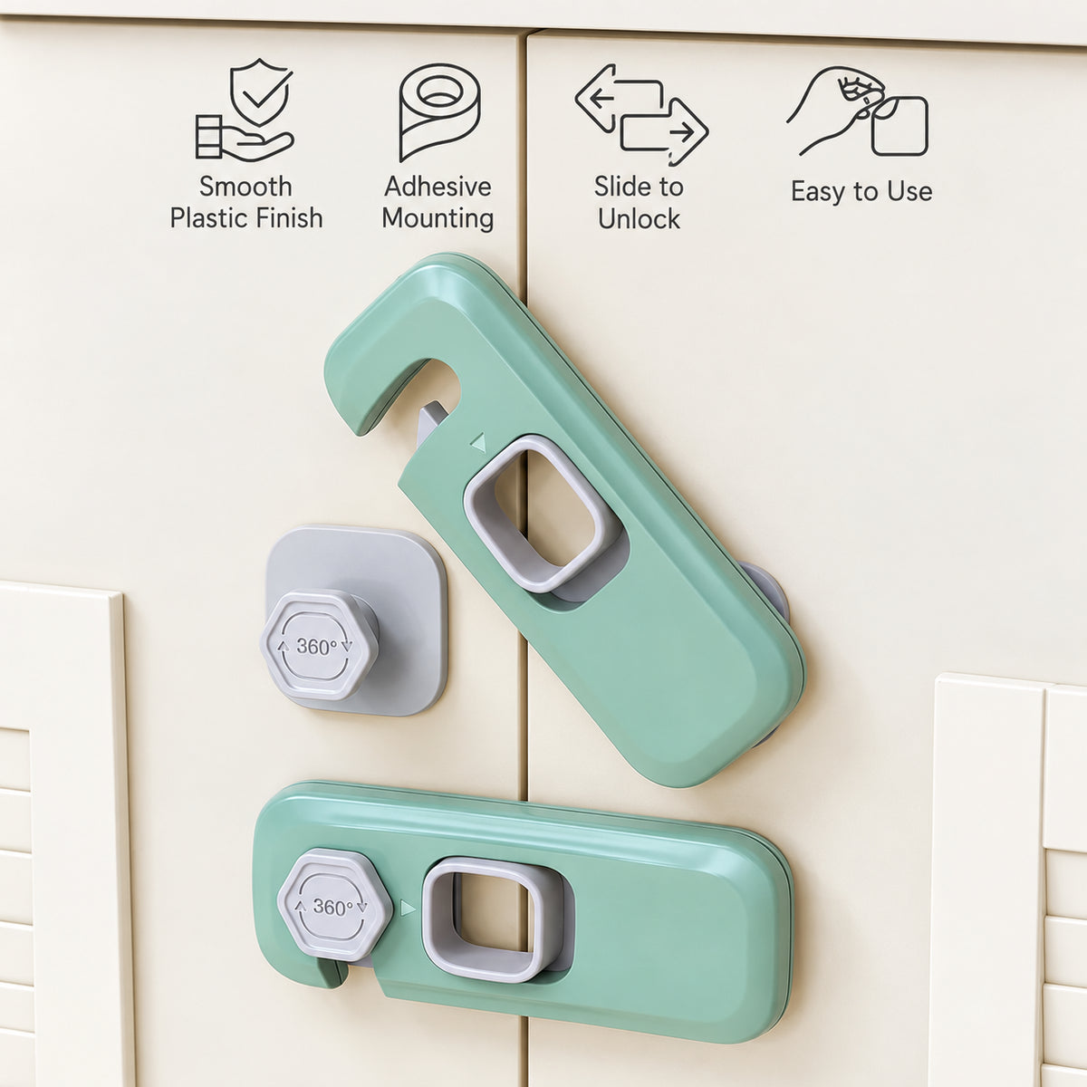 🔥LAST DAY SALE! 50% OFF!🔥Child Safety Locks — Help Keep Little Hands Out of Fridges & Cabinets
