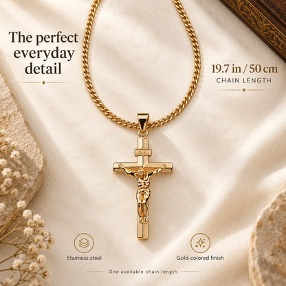 🔥🔥LAST DAY SALE! 60% OFF!🔥🔥Faith Close to Your Heart — Gold-Tone Stainless Steel Cross Necklace
