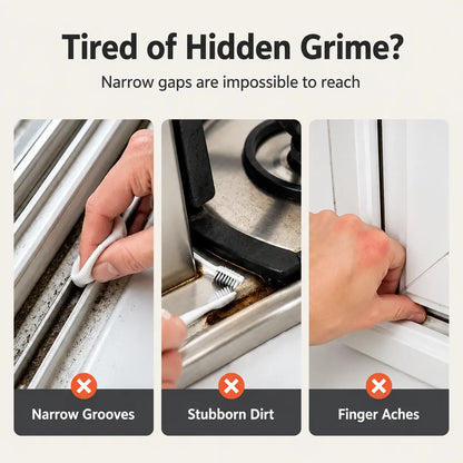 🔥LIMITED-TIME OFFER! BUY 1 GET 1 FREE EACH $9.99!🔥🧹 2-in-1 Window Groove Cleaning Brush with Built-in Scraper