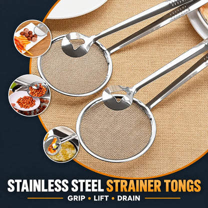 🔥BUY 1 GET 1 FREE · ONLY $9.99 EACH🔥2-in-1 Stainless Steel Strainer Tongs – Grip, Lift & Drain with Ease