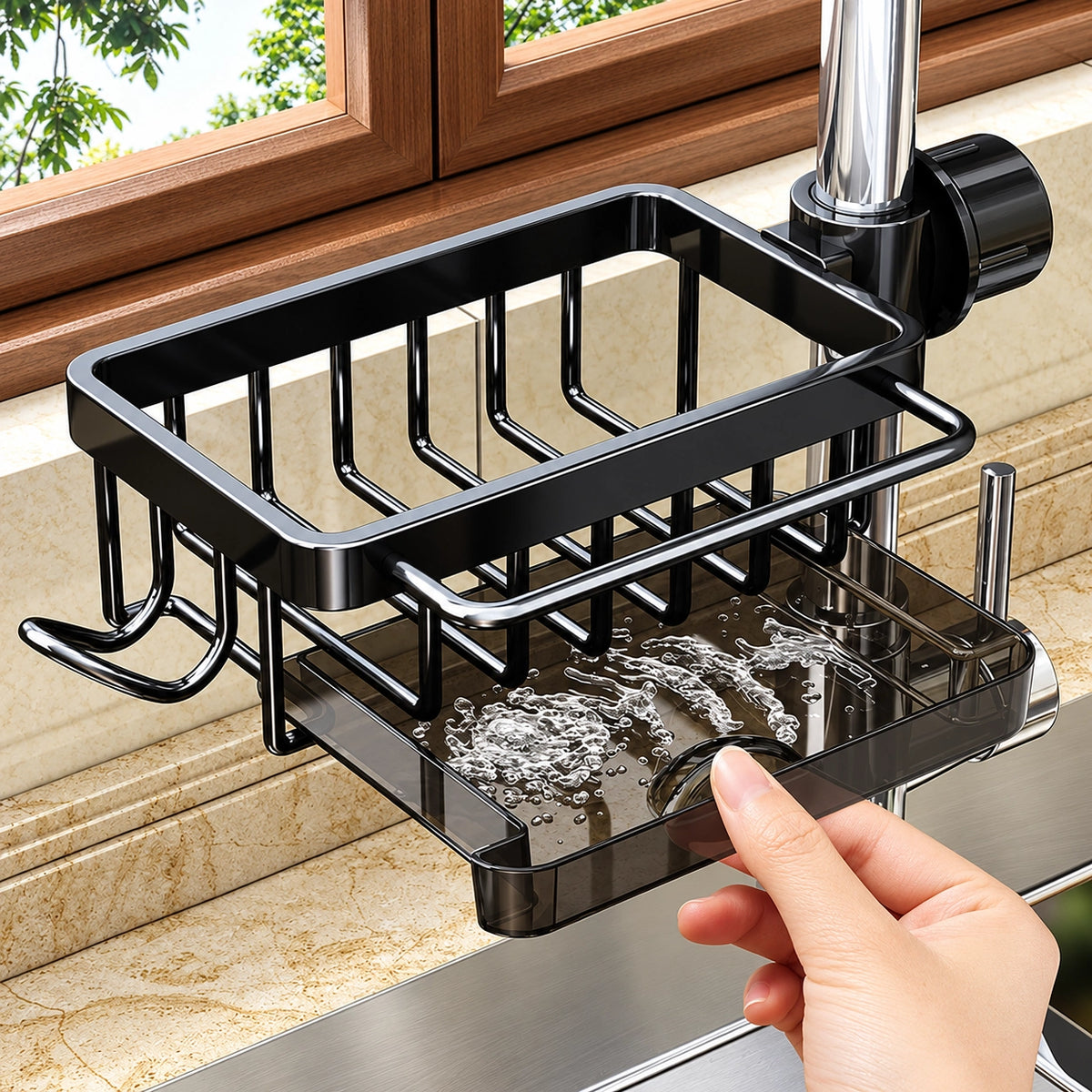 🔥50% OFF🔥No-Drill Faucet Organizer — Clear Counters, Everything Within Reach