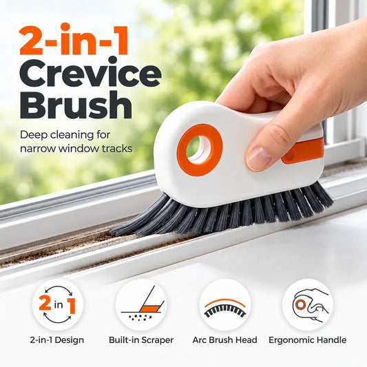 🔥LIMITED-TIME OFFER! BUY 1 GET 1 FREE EACH $9.99!🔥🧹 2-in-1 Window Groove Cleaning Brush with Built-in Scraper