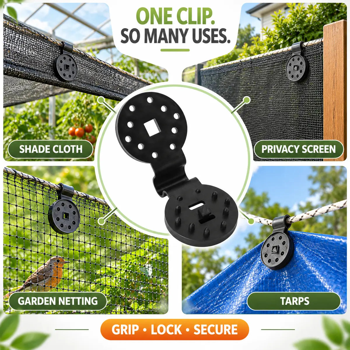 🔥LIMITED-TIME OFFER! BUY 1 GET 1 FREE EACH $0.22!🔥Heavy-Duty Shade Cloth Clips That Lock in Seconds