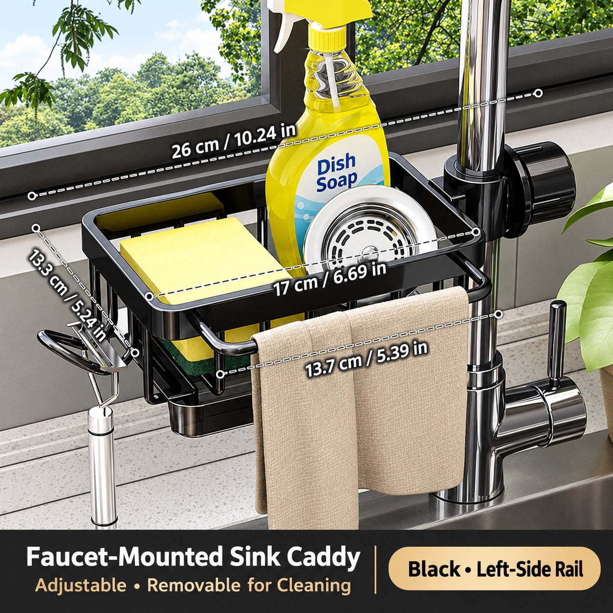 🔥50% OFF🔥No-Drill Faucet Organizer — Clear Counters, Everything Within Reach